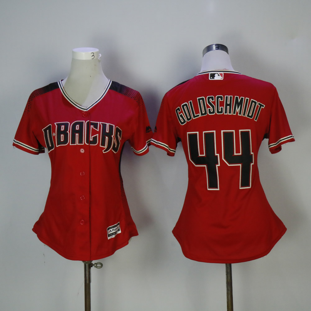 Women Arizona Diamondback #44 Goldschmidt Red MLB Jerseys->arizona diamondback->MLB Jersey